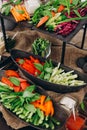 variety vegetables sliced buffet healthy fast food Royalty Free Stock Photo
